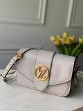 LV M55950 Louis Vuitton Pont 9 High End Leathers Bag Cream - Voguebags