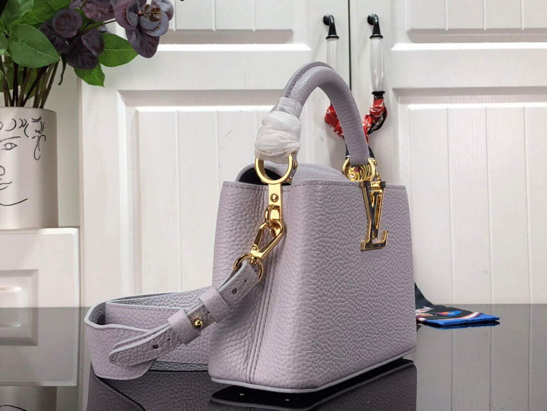 LV M56071 Louis Vuitton Capucines Mini Handbag Taro Purple - Default Title - View 2