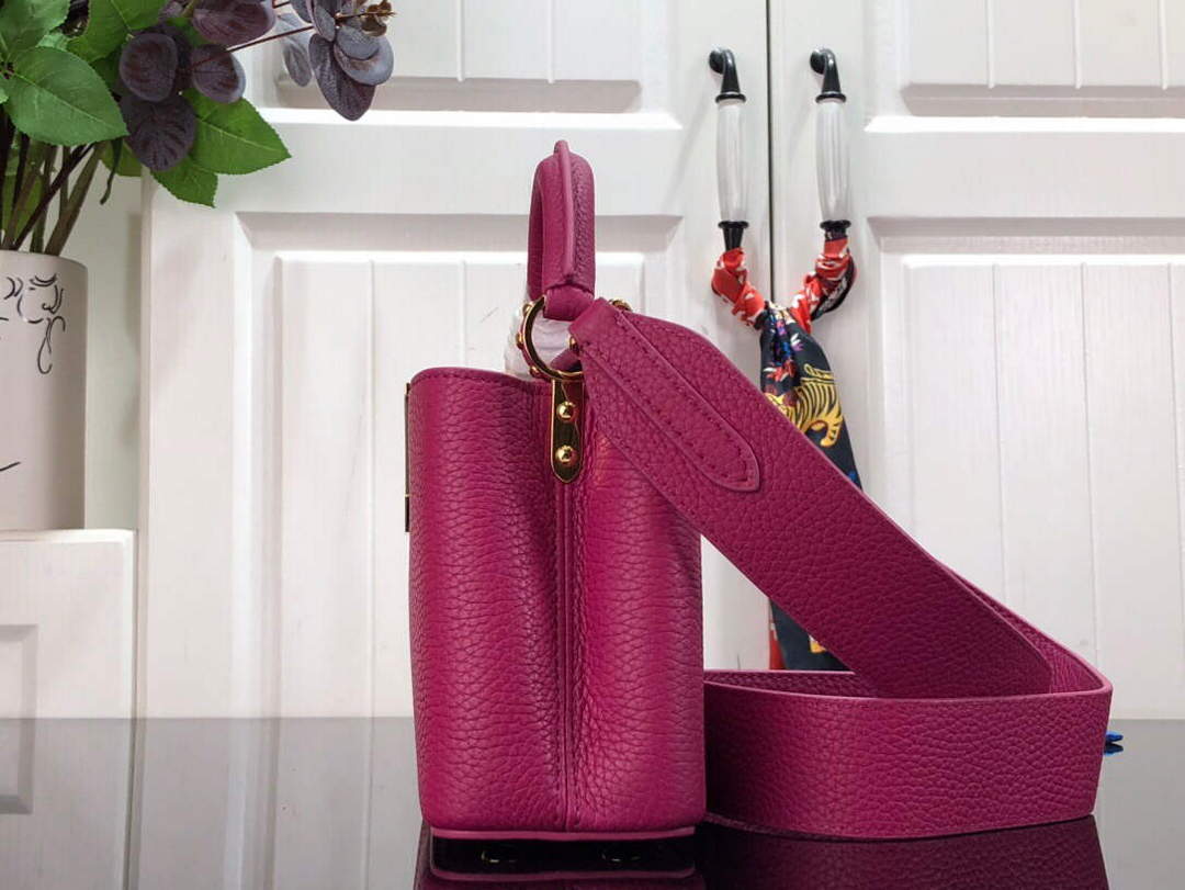 LV M56071 Louis Vuitton Capucines Mini Handbag Deep Rose - Default Title - View 2