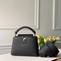 LV M56071 Louis Vuitton Capucines mini Leather Bag Black - Default Title - View 1