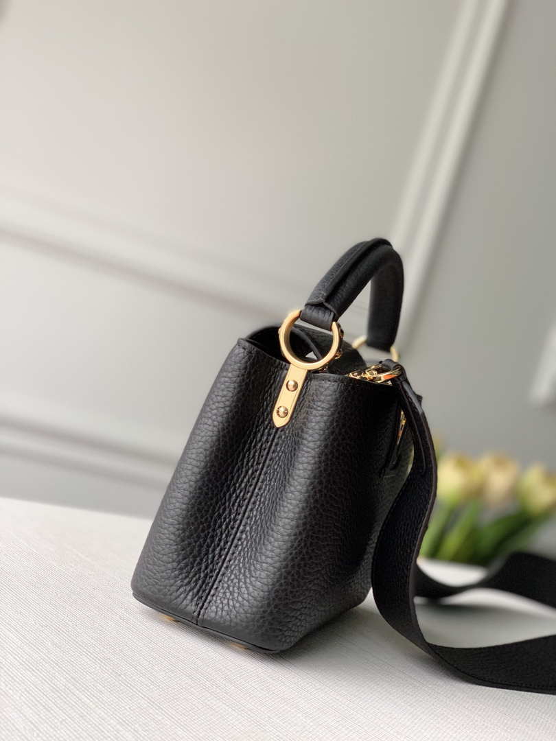 LV M56071 Louis Vuitton Capucines mini Leather Bag Black - Default Title - View 3