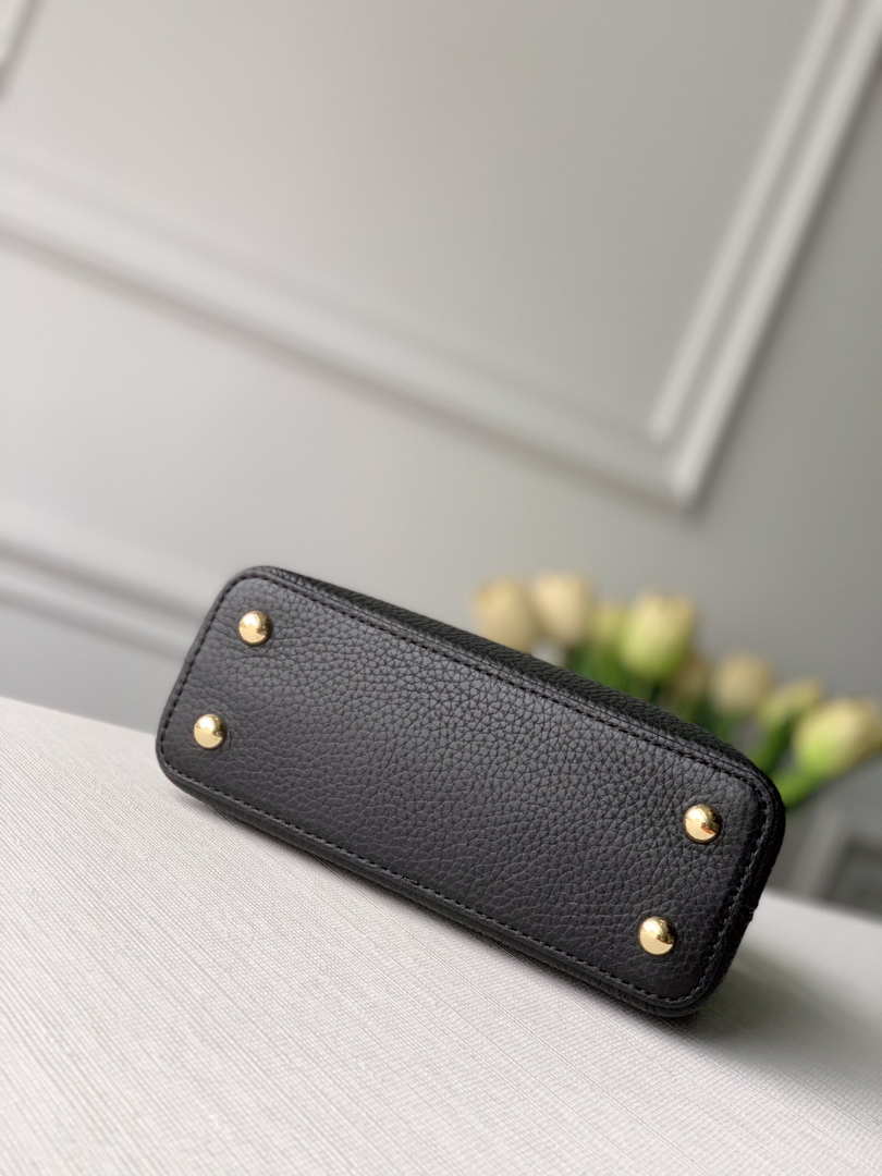 LV M56071 Louis Vuitton Capucines mini Leather Bag Black - Default Title - View 4