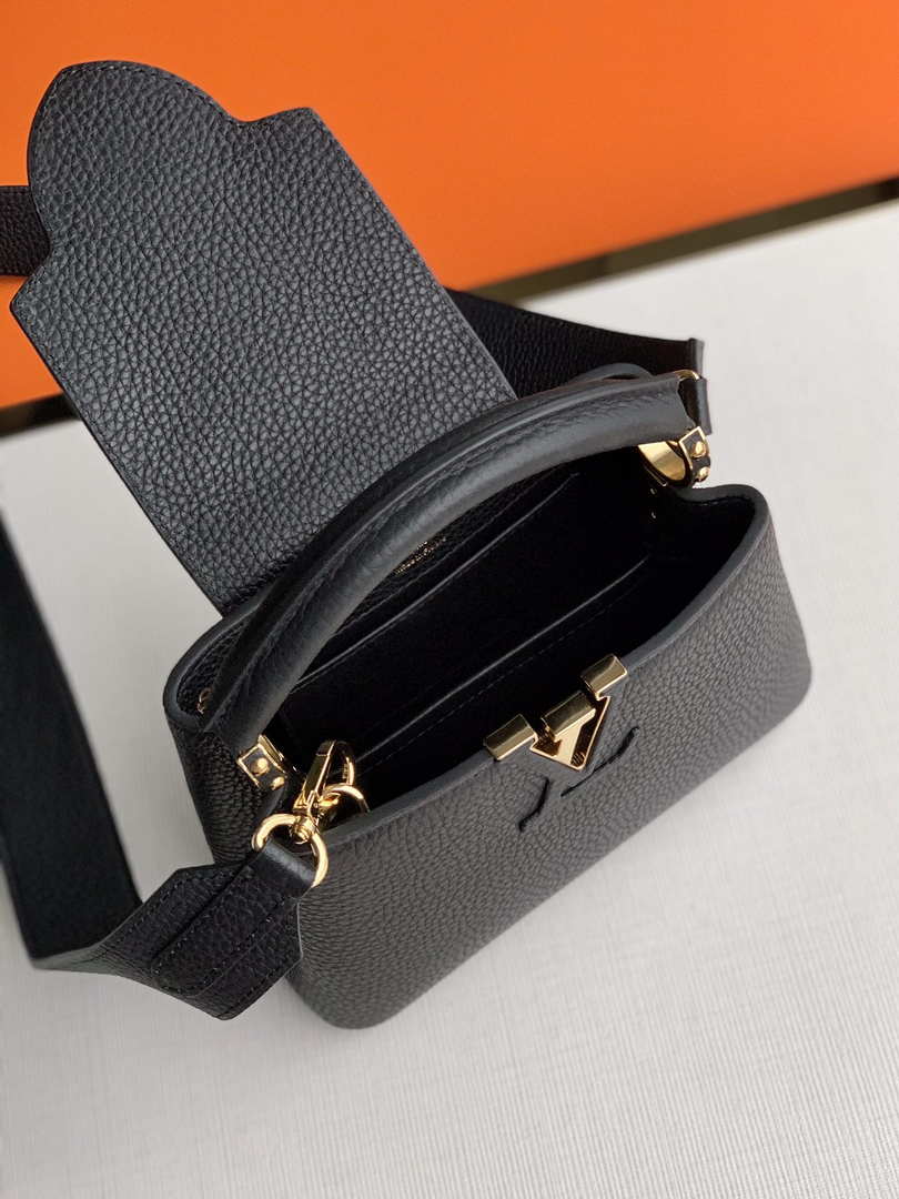 LV M56071 Louis Vuitton Capucines mini Leather Bag Black - Default Title - View 5