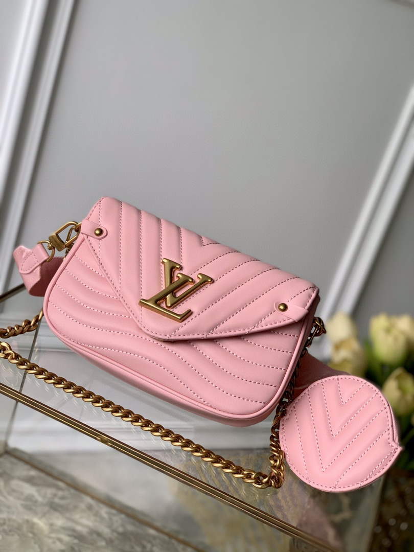 LV M56468 Louis Vuitton New Wave Multi-Pochette Leather M56461 Pink - Default Title - View 1