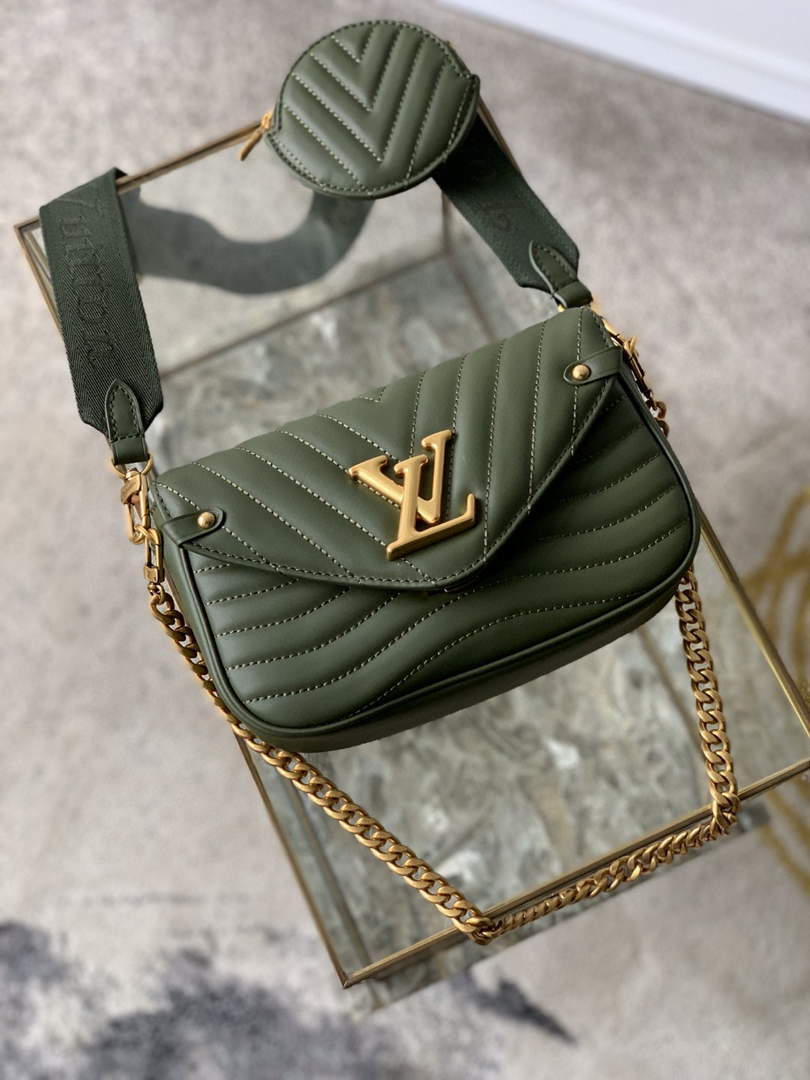 LV M56471 Louis Vuitton New Wave Multi-Pochette Leather M56461 Green - Default Title - View 3