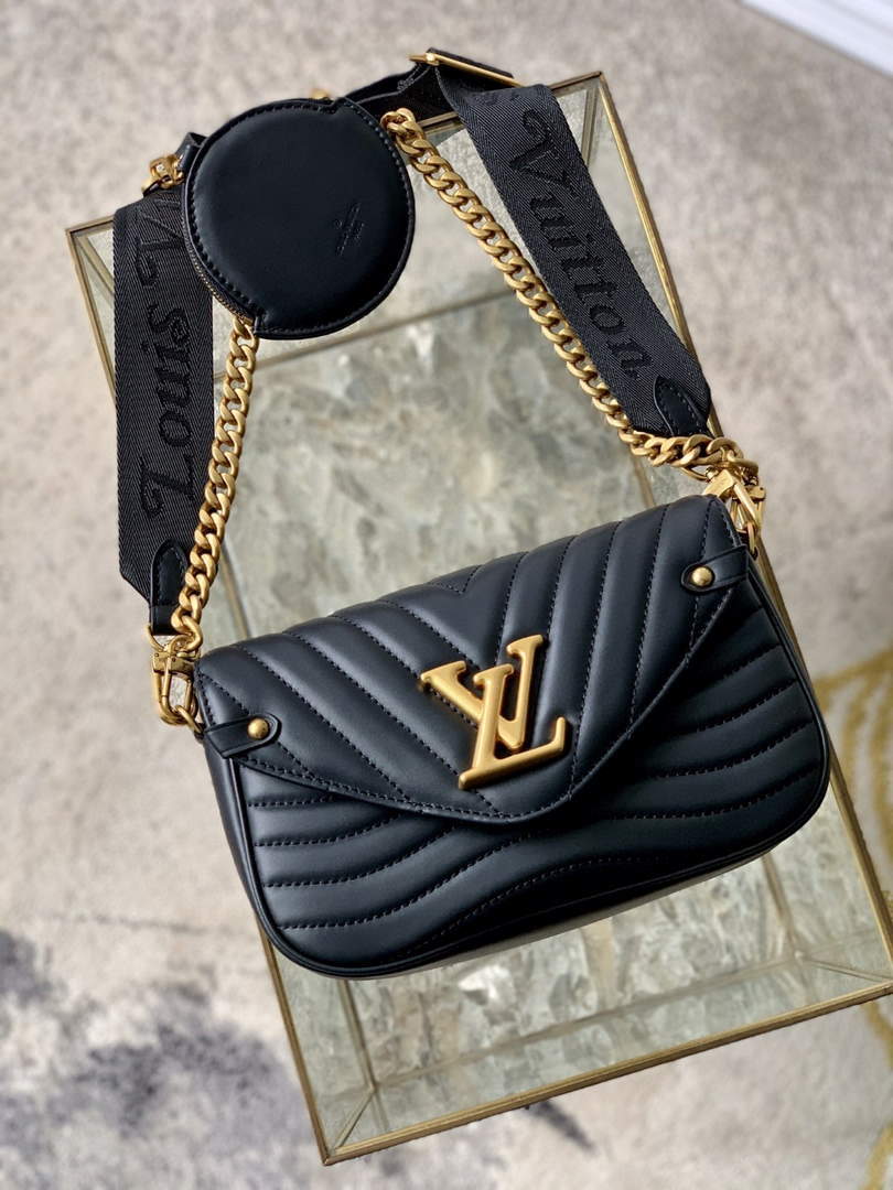 LV M56461 Louis Vuitton New Wave Multi-Pochette Leather M58941 Black - Default Title - View 3
