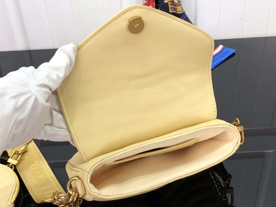 LV M56466 Louis Vuitton New Wave Multi-Pochette Leather M56467 Light Yellow - Default Title - View 6