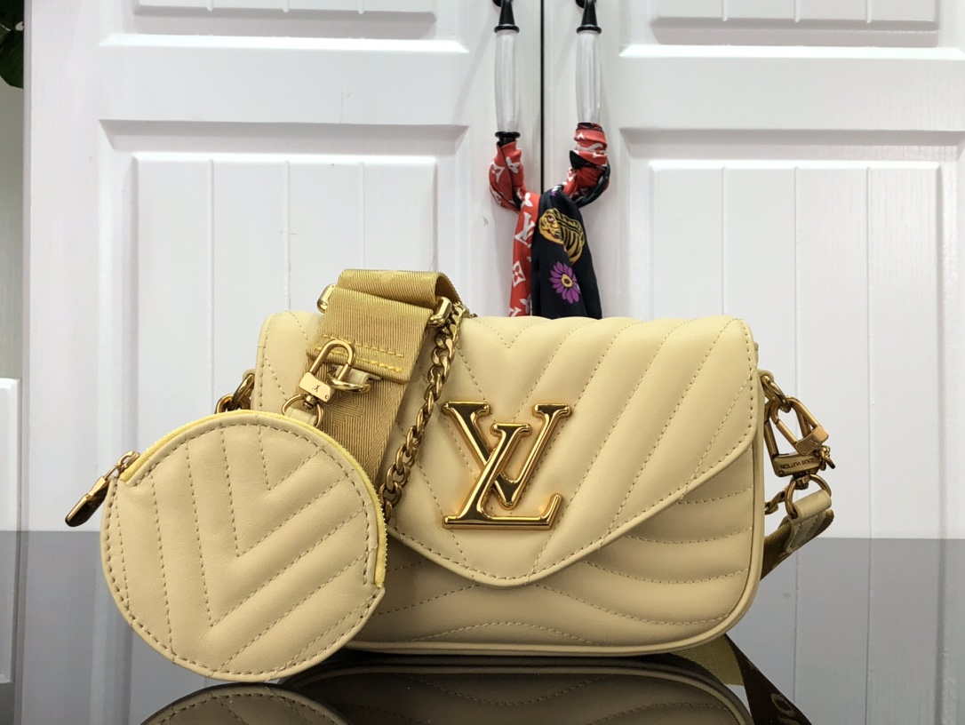 LV M56466 Louis Vuitton New Wave Multi-Pochette Leather M56467 Light Yellow - Default Title - View 1