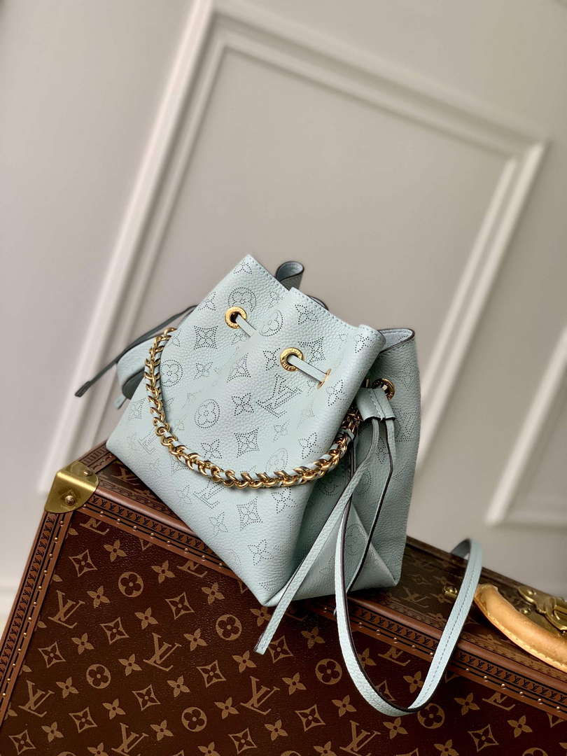 LV M57070 Louis Vuitton Bella Bucket Bag Mahina leather Sky blue - Default Title - View 2