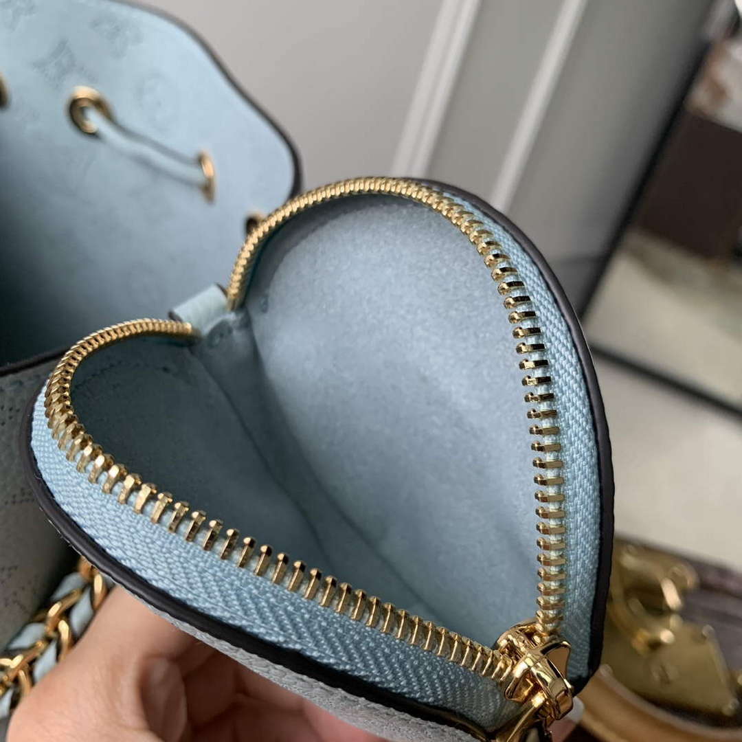 LV M57070 Louis Vuitton Bella Bucket Bag Mahina leather Sky blue - Default Title - View 8