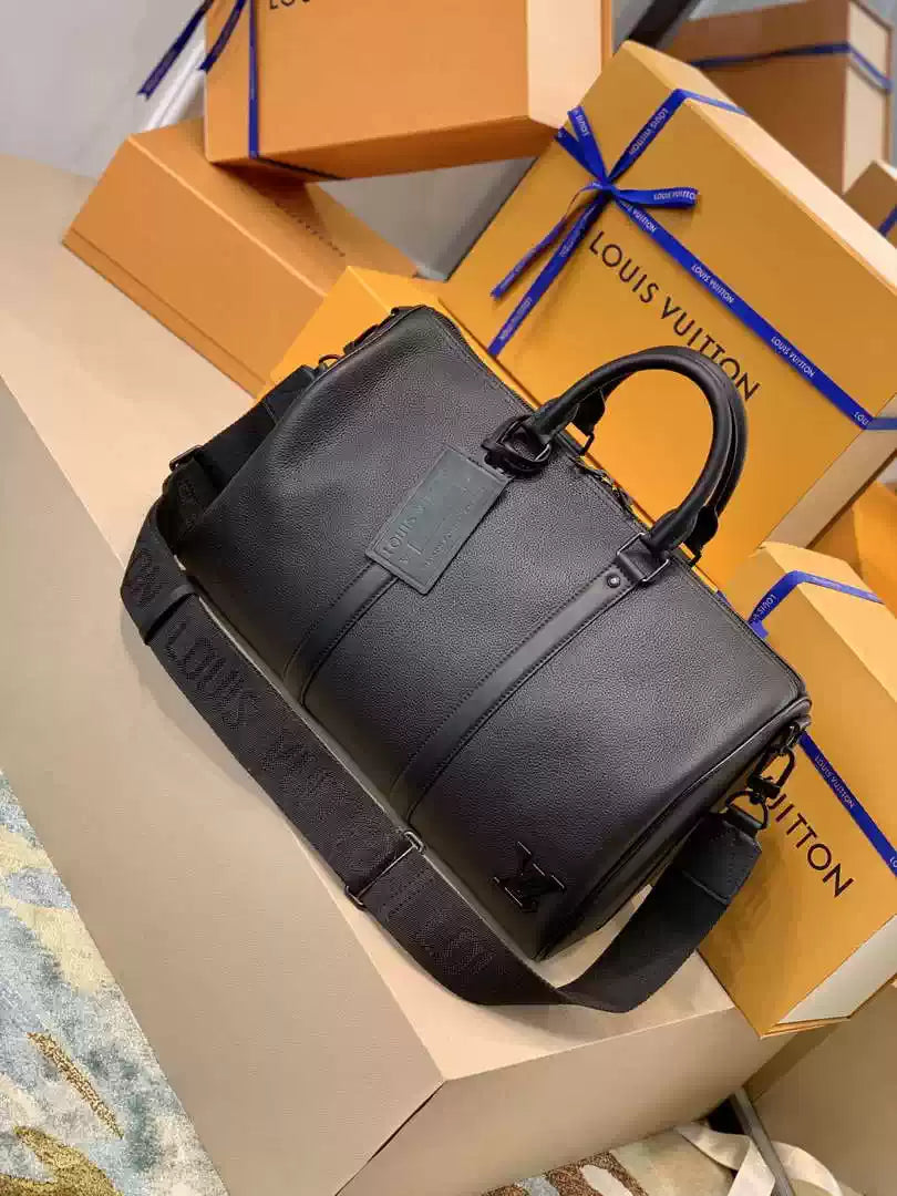 LV M57088 Louis Vuitton Keepall Bandouliere 42 Keepall Bandouli¨¨re LV Aerogram Black