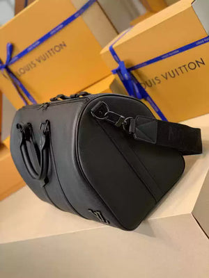 LV M57088 Louis Vuitton Keepall Bandouliere 42 Keepall Bandouli¨¨re LV Aerogram Black - Default Title - View 3