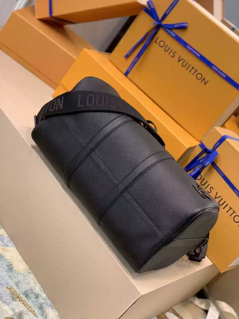 LV M57088 Louis Vuitton Keepall Bandouliere 42 Keepall Bandouli¨¨re LV Aerogram Black