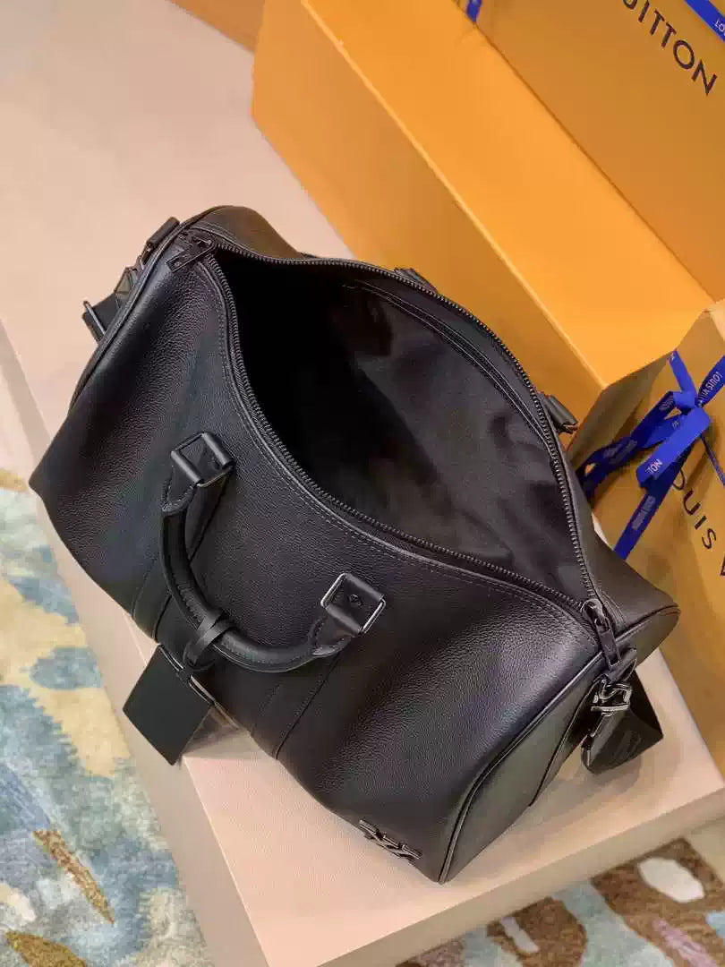 LV M57088 Louis Vuitton Keepall Bandouliere 42 Keepall Bandouli¨¨re LV Aerogram Black