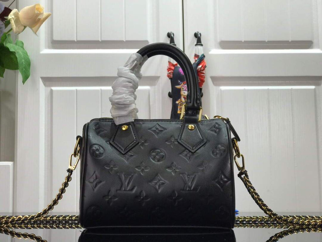 LV M57111 Louis Vuitton Speedy BB Handbag Black