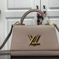 LV M57214 Louis Vuitton Twist one Handle PM Taurillon Leather Beige - luxibagsmall
