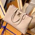 LV M57346 Louis Vuitton Lockme Shopper M57347 Bag Grained Calf Leather Greige - luxibagsmall