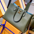 LV M57345 Louis Vuitton M57346 Lockme Shopper M57347 Bag Grained Calf Leather Green - luxibagsmall