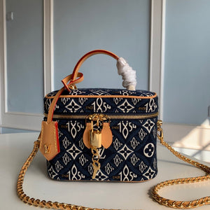 LV M57403 Louis Vuitton Since 1854 Vanity Pm Monogram Jacquard Bag Blue - luxibagsmall