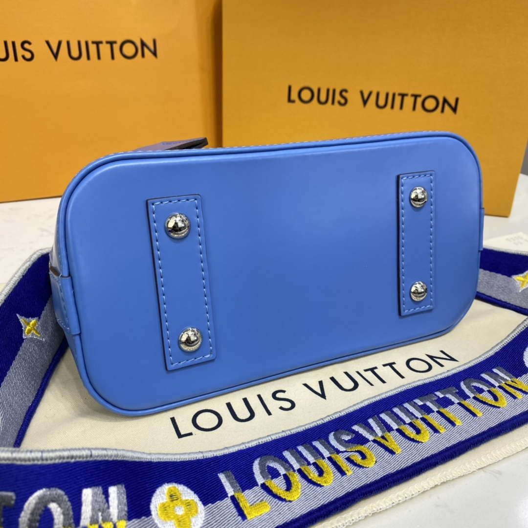 LV M57426 Louis Vuitton Alma BB Epi Handbag Blue - Default Title - View 4