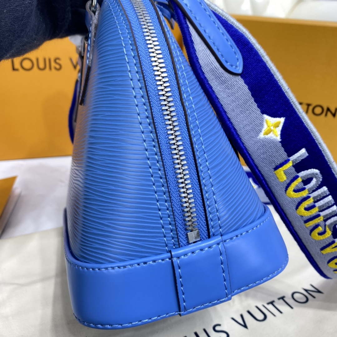 LV M57426 Louis Vuitton Alma BB Epi Handbag Blue - Default Title - View 5