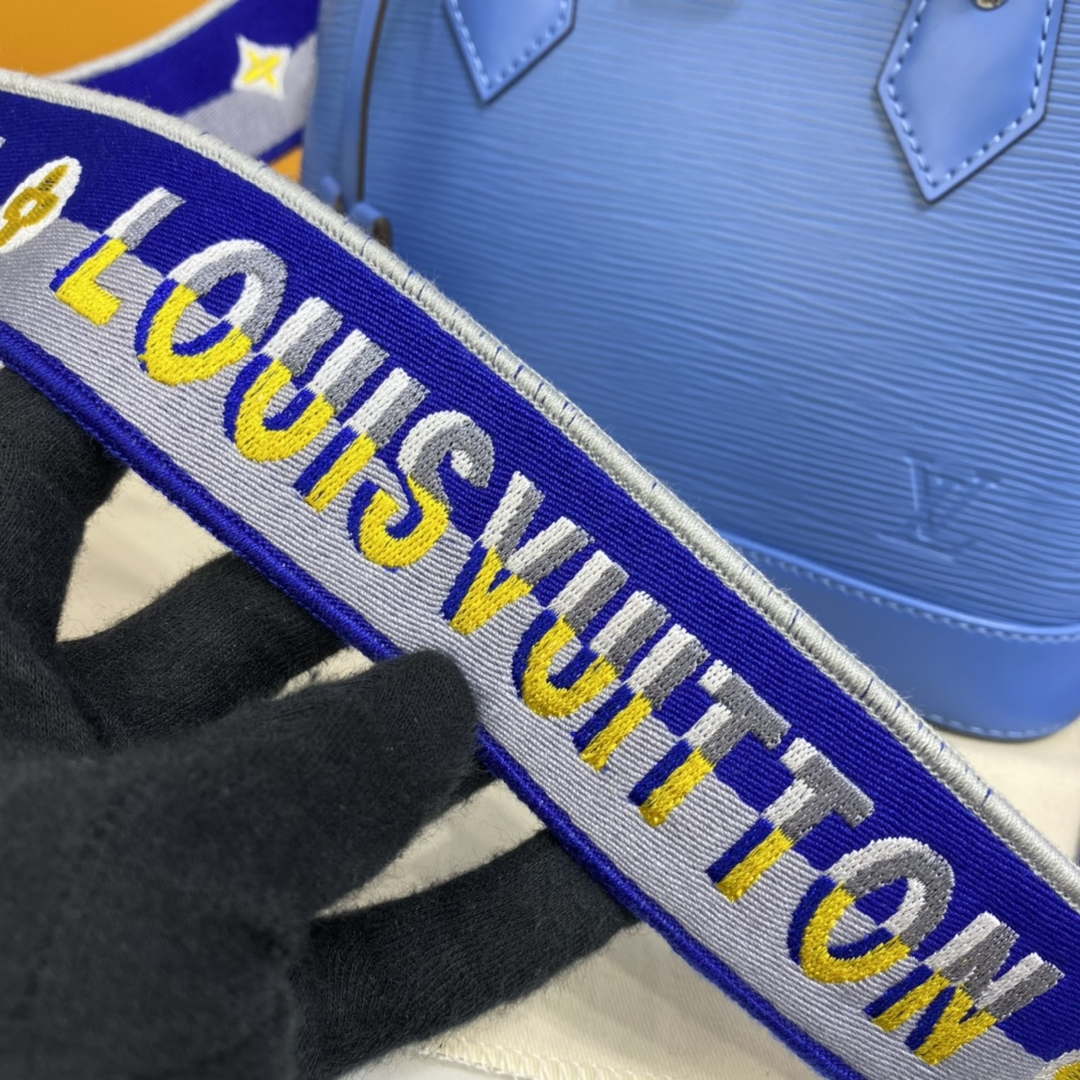 LV M57426 Louis Vuitton Alma BB Epi Handbag Blue - Default Title - View 6