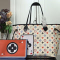 LV M57483 Louis Vuitton Game On Neverfull MM Monogram Bag M57462 White - Voguebags