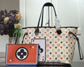 LV M57483 Louis Vuitton Game On Neverfull MM Monogram Bag M57462 White - Voguebags