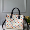 LV M57466 Louis Vuitton GAME ON Speedy Bandouliere 25 Bag White - luxibagsmall