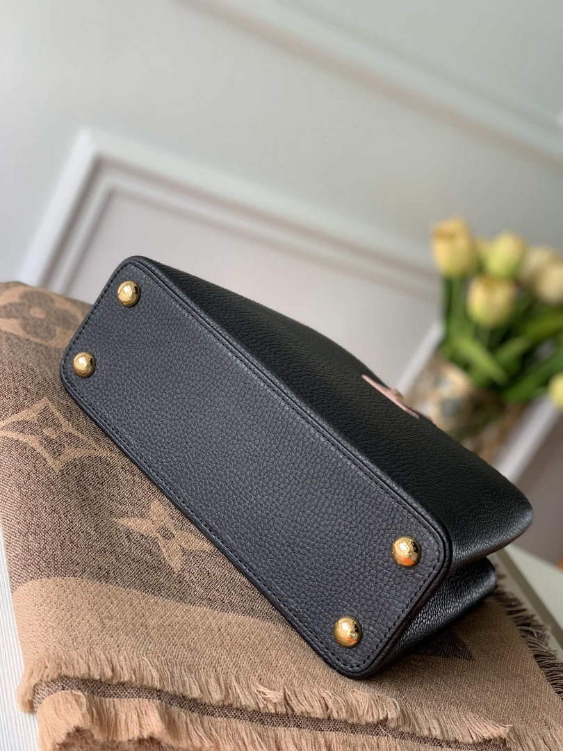 LV M57518 Louis Vuitton Capucines BB Handbag Black and Red - Default Title - View 4