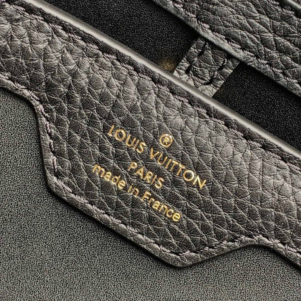LV M57518 Louis Vuitton Capucines MM Handbag Black and Red