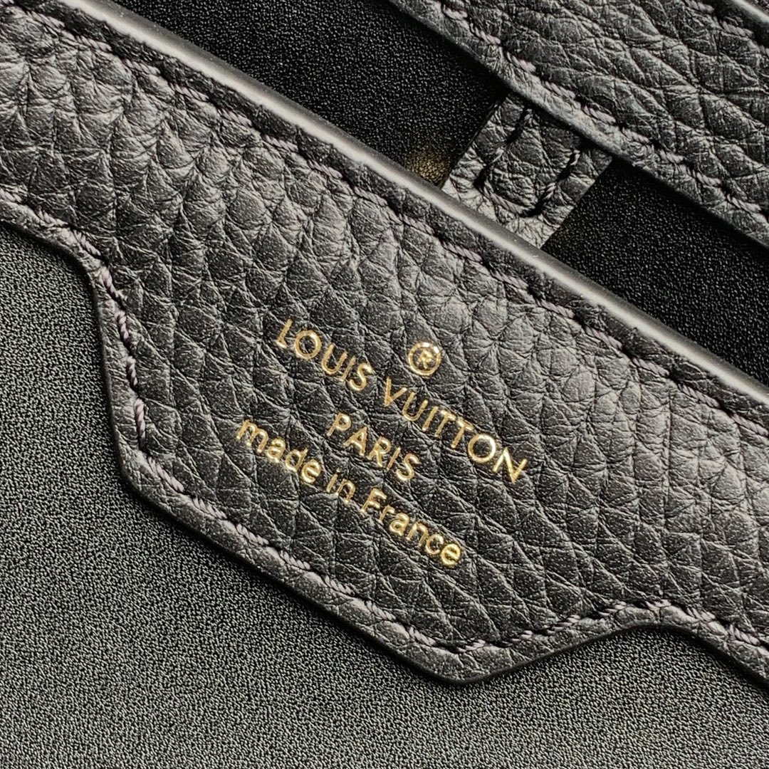 LV M57518 Louis Vuitton Capucines MM Handbag Black and Red - Default Title - View 8