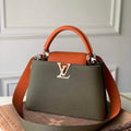 LV M57522 Louis Vuitton Capucines BB Handbag Green and Brown - Default Title - View 1