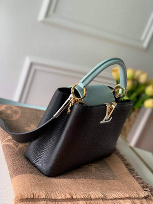LV M57523 Louis Vuitton Capucines BB Handbag Black and Blue - Default Title - View 3