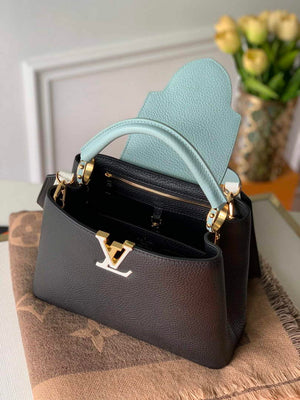LV M57523 Louis Vuitton Capucines BB Handbag Black and Blue - Default Title - View 8