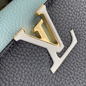 LV M57523 Louis Vuitton Capucines MM Handbag Black and Blue - Default Title - View 5