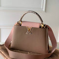 LV M57539 Louis Vuitton Capucines BB Handbag Grey and Pink - Default Title - View 1