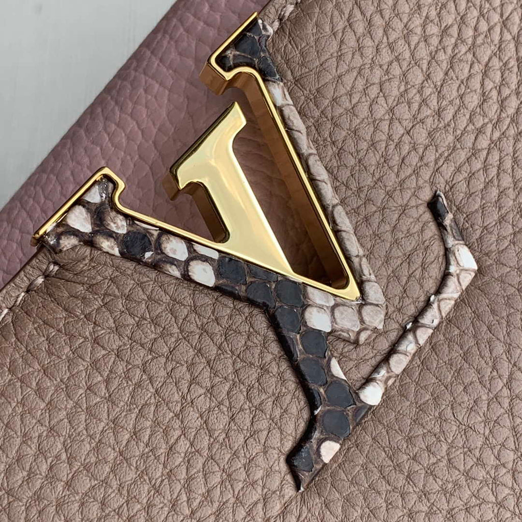 LV M57539 Louis Vuitton Capucines BB Handbag Grey and Pink
