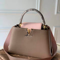 LV M57540 Louis Vuitton Capucines MM Bags M57903 Grey and Pink - Default Title - View 1