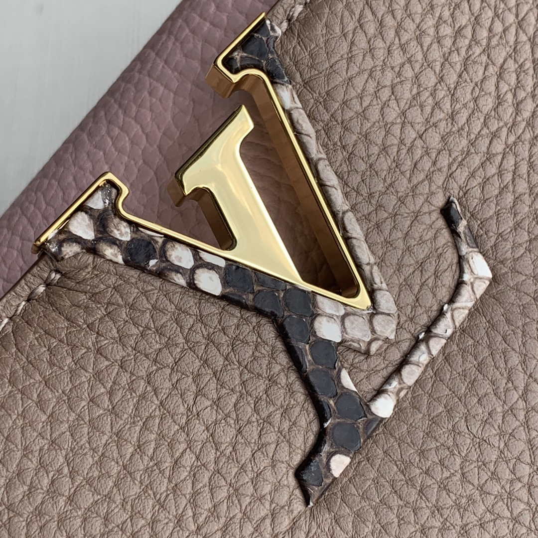 LV M57540 Louis Vuitton Capucines MM Bags M57903 Grey and Pink - Default Title - View 5