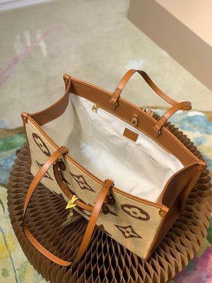 LV M57644 Louis Vuitton Onthego GM Tote Bag Tan - Default Title - View 8