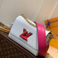 LV M57666 Louis Vuitton Twist MM Epi Handbag M57667 M57669 White - luxibagsmall