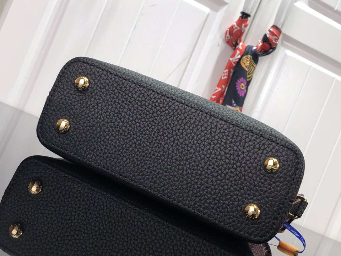 LV M57671 Louis Vuitton Capucines MM Handbag Black - Default Title - View 10