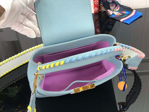 LV M57671 Louis Vuitton Capucines MM Handbag Light Blue - Default Title - View 9