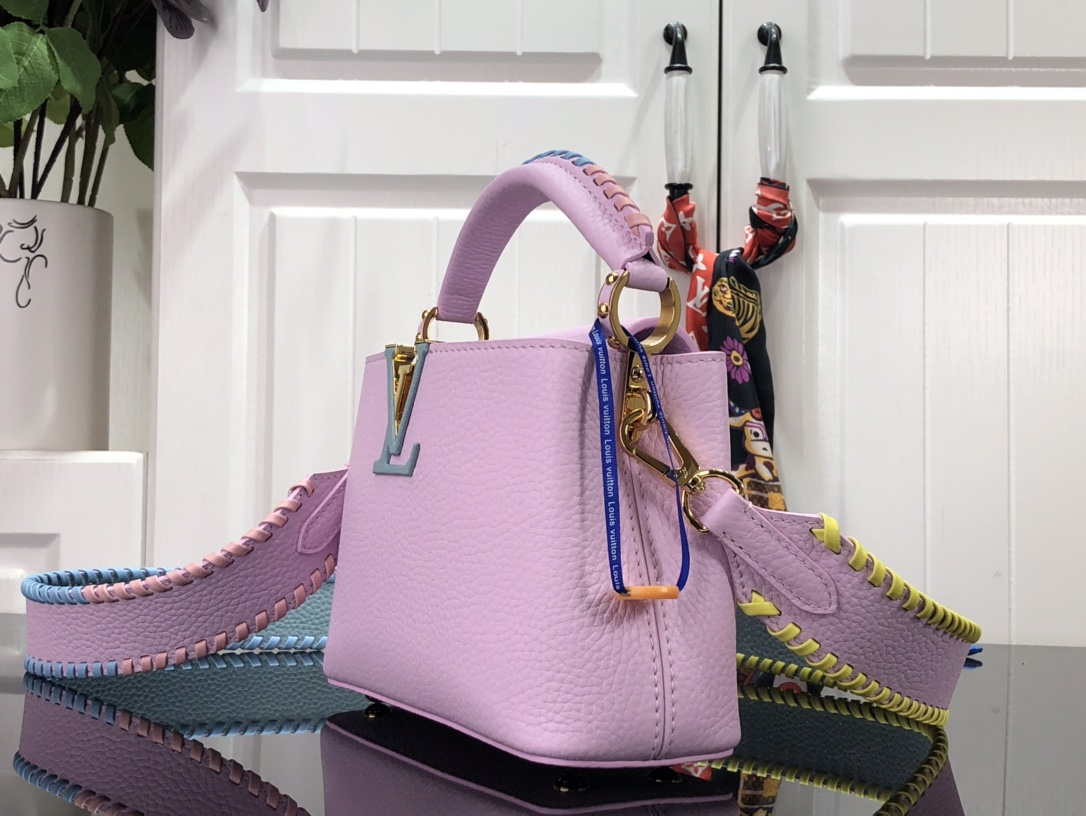 LV M57671 Louis Vuitton Capucines MM Handbag Pink - Default Title - View 4