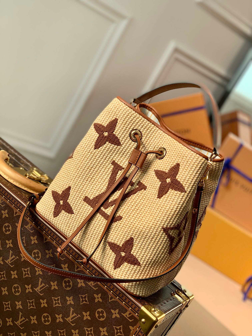 LV M57704 Louis Vuitton N¨¦ONO¨¦ MM Bag Apricot