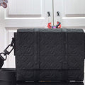 LV M57726 Louis Vuitton Trunk Messenger PM Taurillon Monogram Bag Black