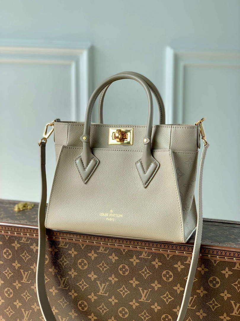 LV M57729 Louis Vuitton On My Side PM Tote Bag Beige - Default Title - View 1