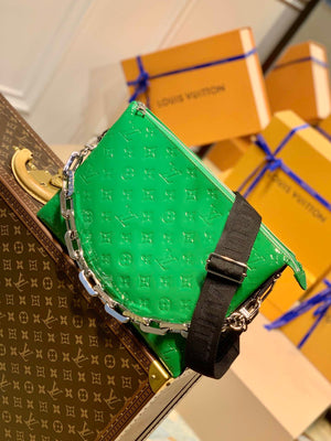 LV M57783 Louis Vuitton Coussin MM Embossed puffy Green Patent Leather - Default Title - View 1