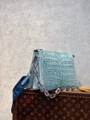 LV M57791 Louis Vuitton Coussin PM Crocodile pattern Bag Blue - Default Title - View 3